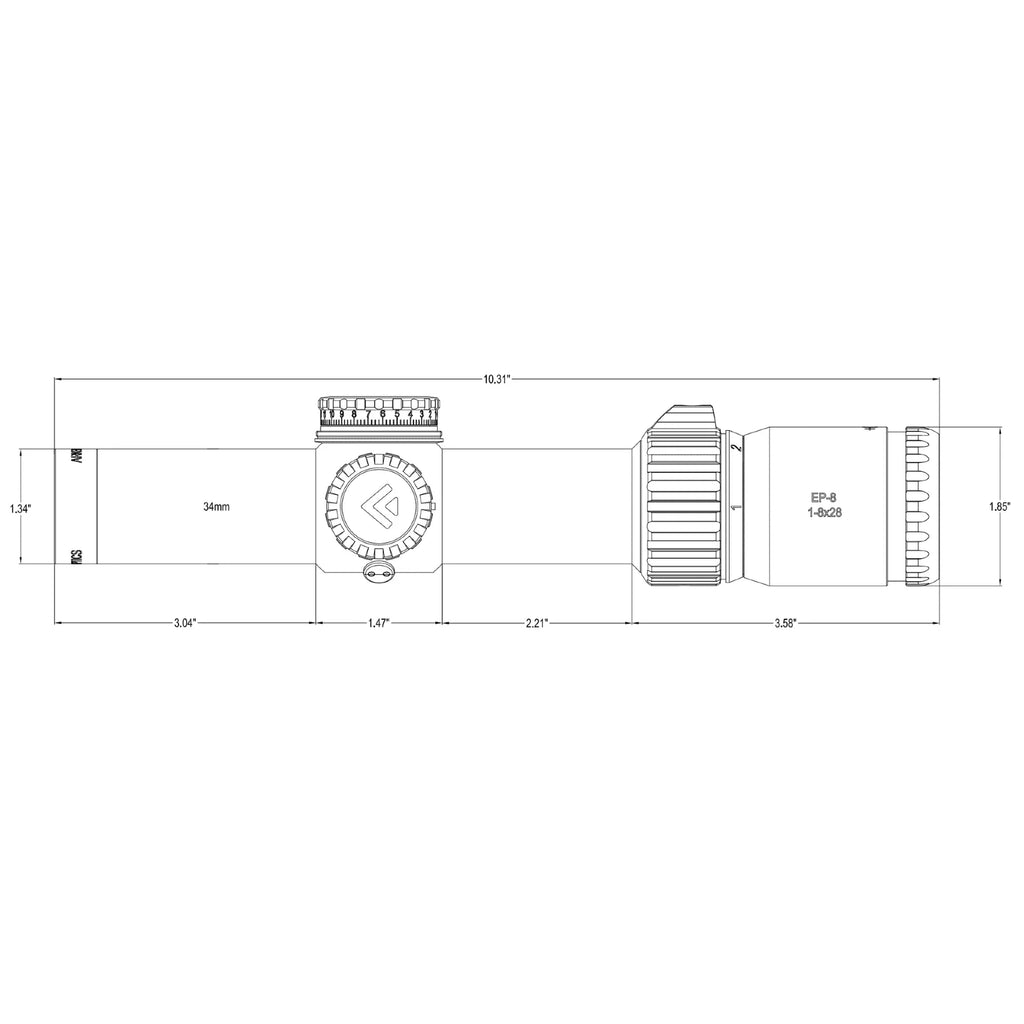 Arken Optics EP8 ⌀34mm 1–8×28 FFP LPVO