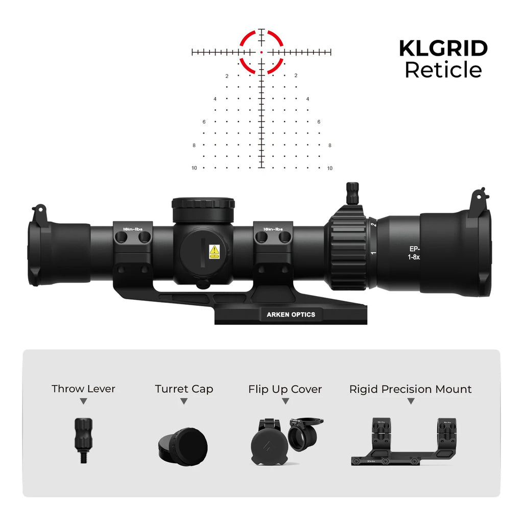 Arken Optics EP-8 1-8x28 FFP KLGRID MIL