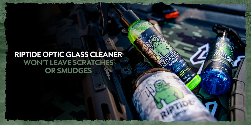 Riptide armory optic glass cleaner ei jätä tahroja